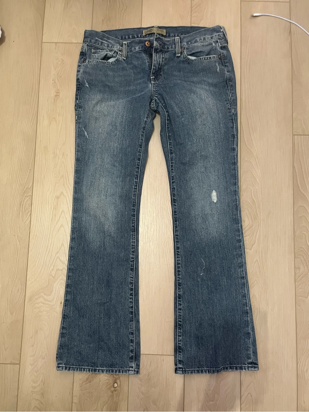 Ultra low rise flare jeans